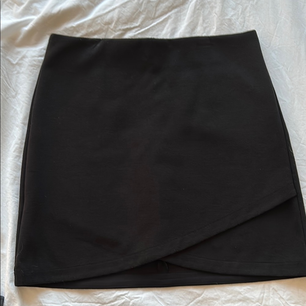 LOFT Black Mini Pencil Skirt Wrap Style
